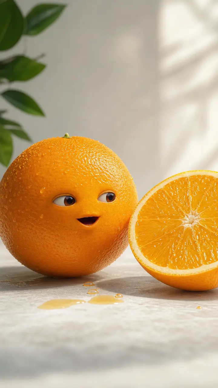 Original talking citrus character short-video concept