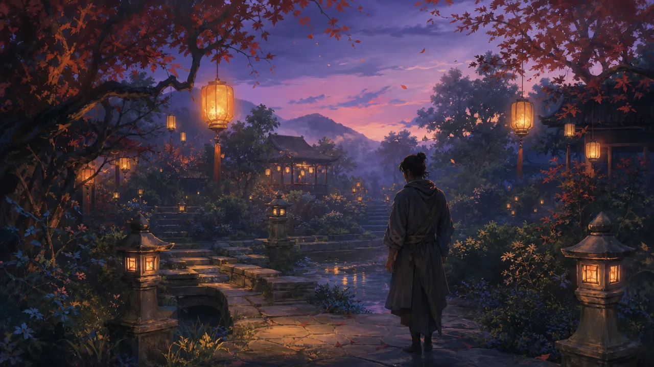 Hand-drawn lantern-garden video concept