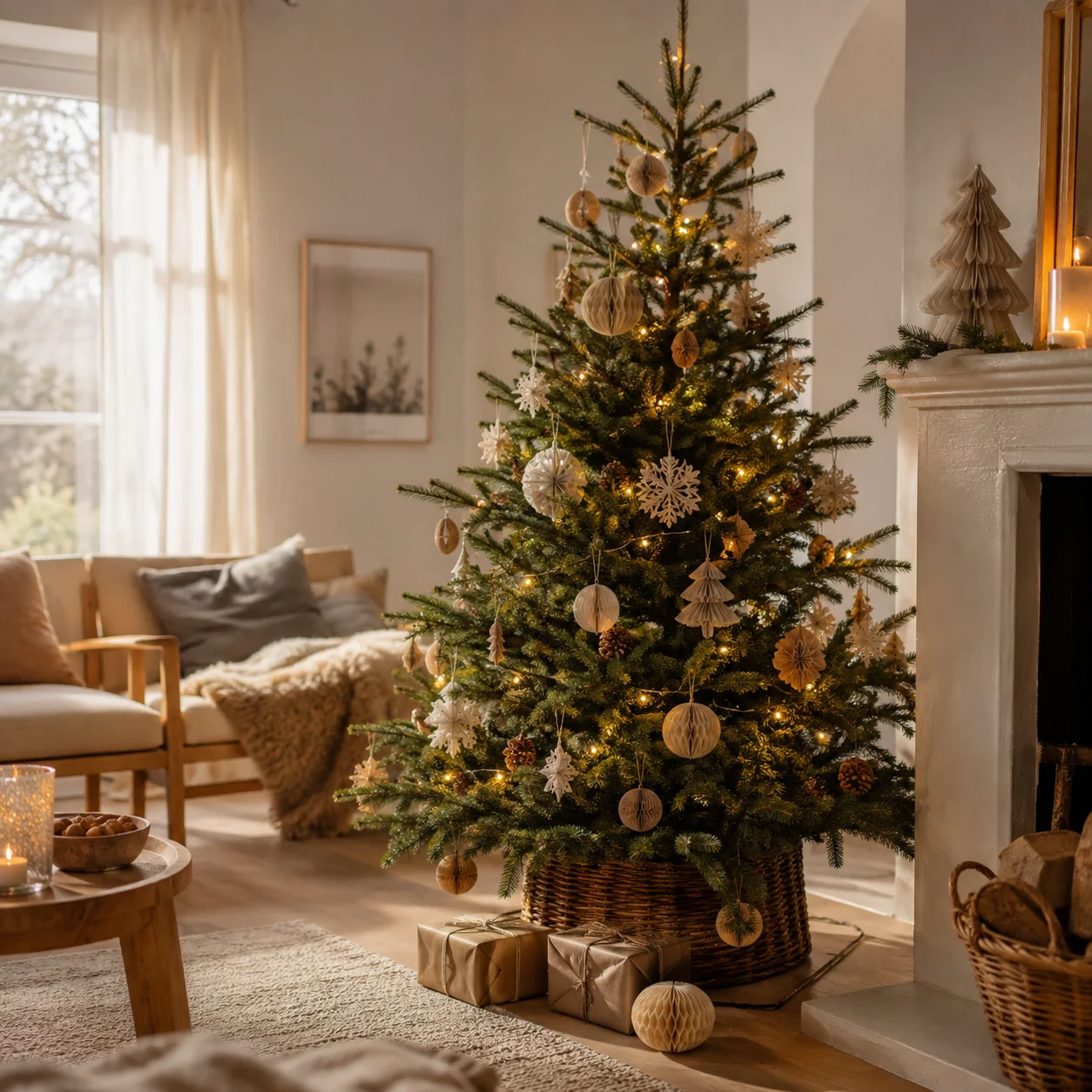 Warm Scandinavian tree concept