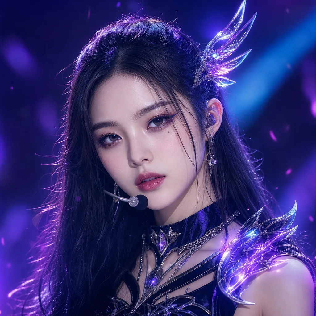 Neon guardian idol portrait