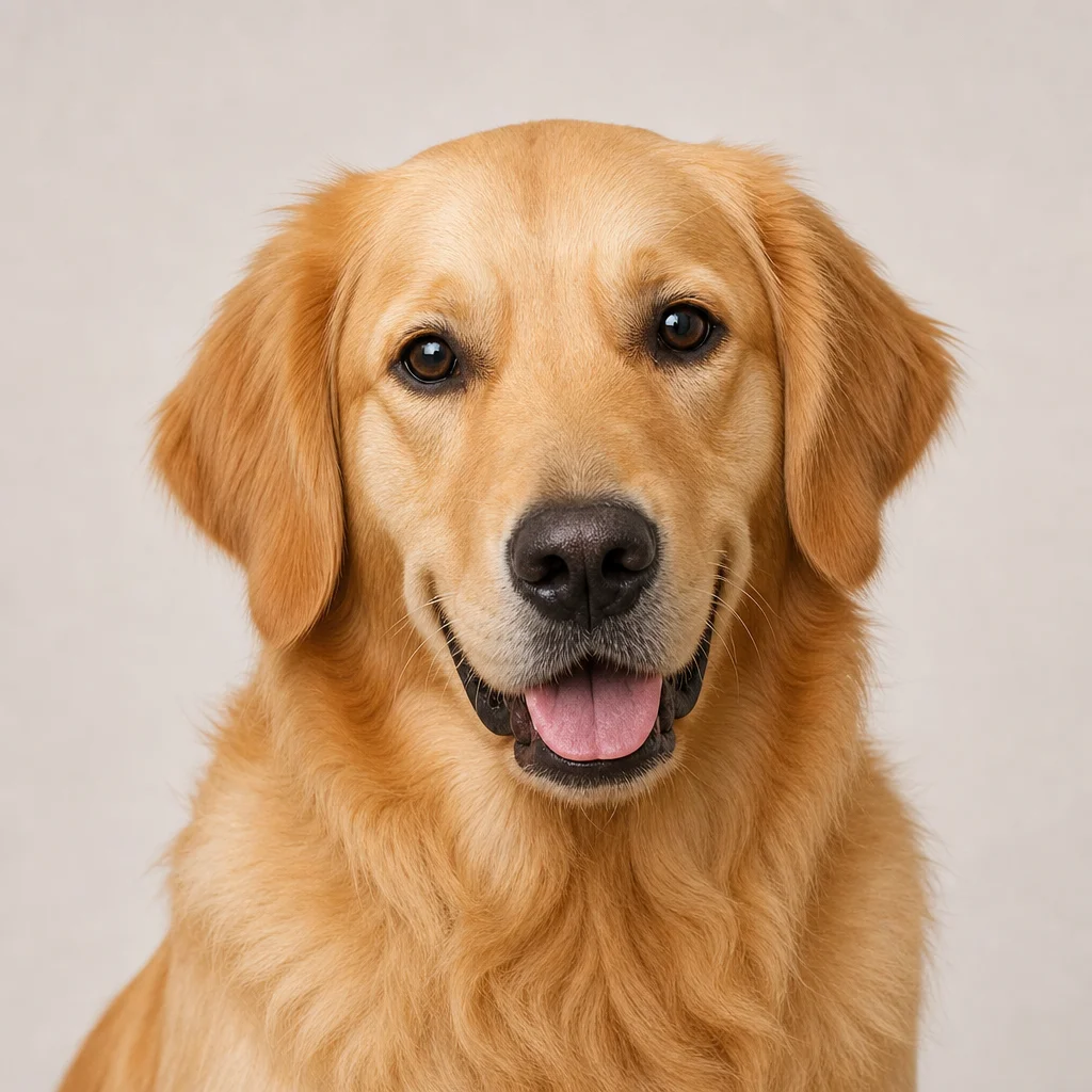 Calm dog identification photo concept