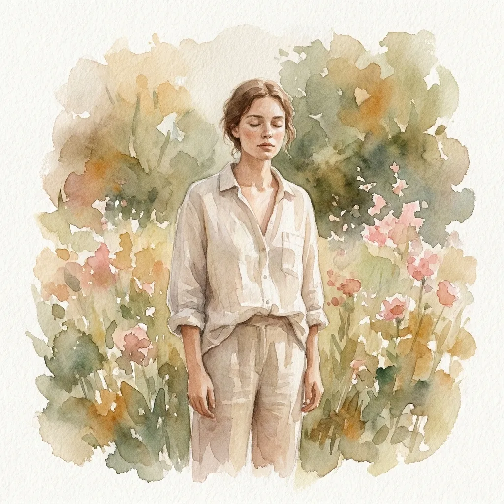 Original watercolor-style concept of an authorized garden portrait